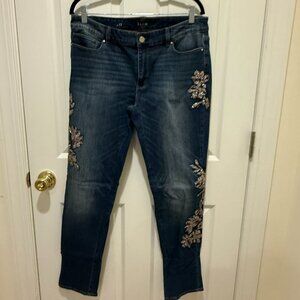 White House Black Market Slim Fit Embellished Jeans Sz 12